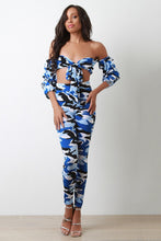 Load image into Gallery viewer, Camouflage Front Tie Tube Top and Leggings Set