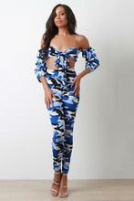 Load image into Gallery viewer, Camouflage Front Tie Tube Top and Leggings Set