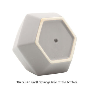 Hexagon Ceramic Planters Set - 4 Pieces - stilyo